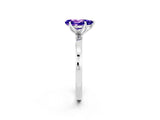 White gold Pear Cut Tanzanite Solitaire Ring with Thin Band and Prong Setting_38
