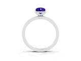 White gold Pear Cut Tanzanite Solitaire Ring with Thin Band and Prong Setting_39