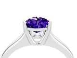 White gold Pear Cut Tanzanite Solitaire Ring with Wide Band and Prong Setting_4
