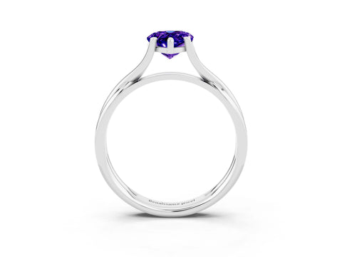 White gold Pear Cut Tanzanite Solitaire Twist Band Prong Setting Ring_27