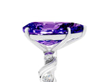 White gold Pear Cut Tanzanite Solitaire Twisted Band with Round  Accents and Prong Setting_17