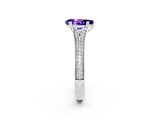 White gold Pear Cut Tanzanite Split Shank Engagement Ring with Pavé Band_2