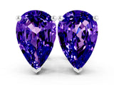 White gold Pear Cut Tanzanite Stud Earrings_18