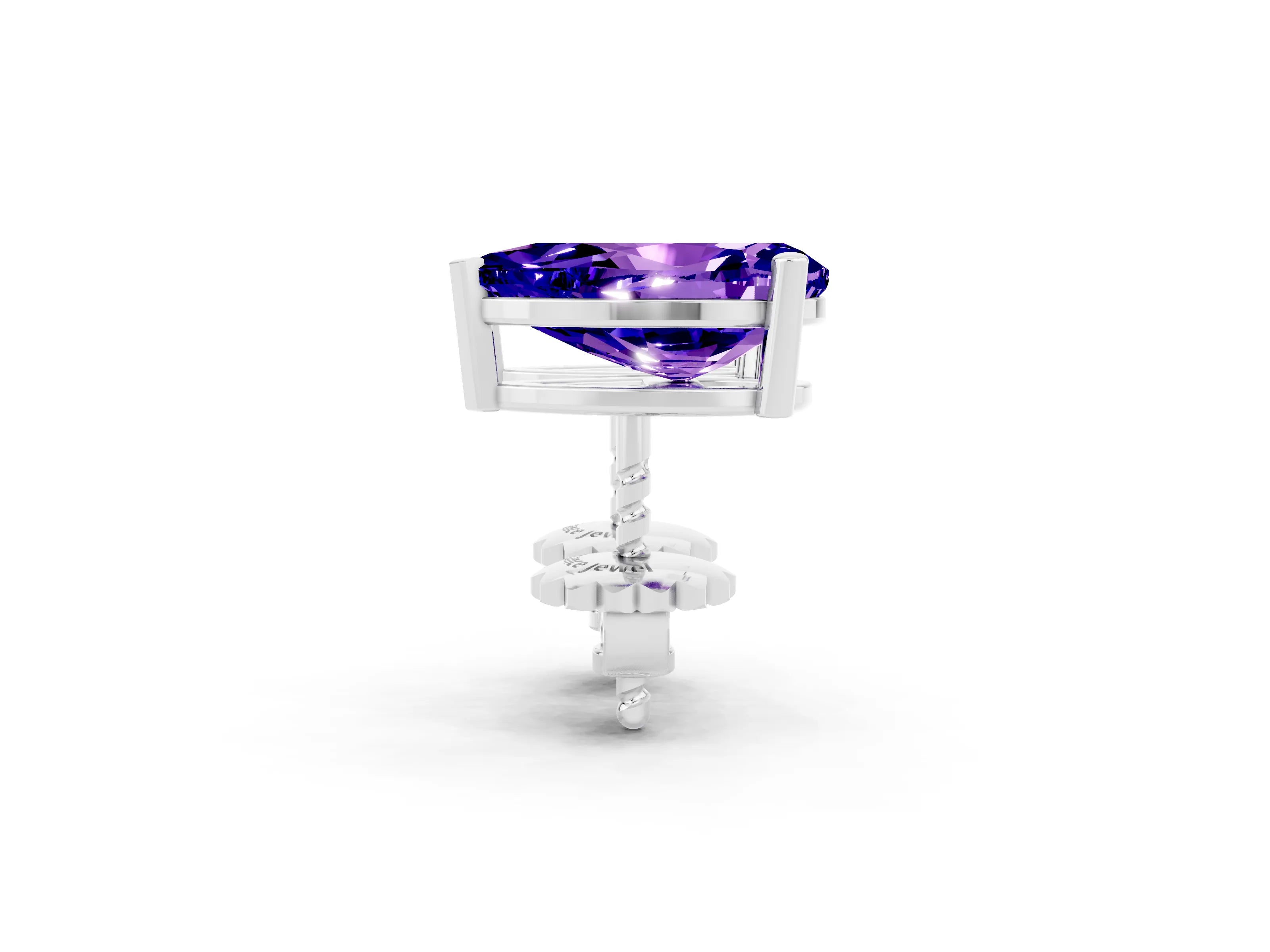 White gold Pear Cut Tanzanite Stud Earrings_20