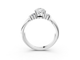 White gold Pear Cut Three-Stone Channel Set Ring with Bar Prongs_107