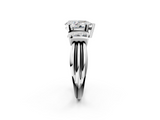 White gold Pear Cut Three-Stone Channel Set Ring with Bar Prongs_112