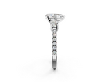 White gold Pear Cut Three-Stone Diamond Pavé Band with Prong Setting_19