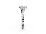 White gold Pear Cut Three-Stone Diamond Pave Band with Prong Setting_108