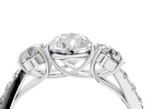 White gold Pear Cut Three-Stone Diamond Pave Band with Prong Setting_109