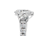White gold Pear Cut Three-Stone Diamond Pave Band with Prong Setting_111