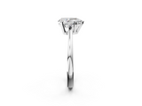 White gold Pear Cut Three-Stone Solitaire Ring with Round Accent Diamonds and Four-Prong Setting_60