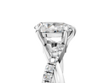 White gold Pear Cut Twist Band Solitaire Diamond Ring with Pavé Setting_43