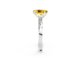 White gold Pear Cut Yellow Sapphire Engagement Ring with Side Stone Accents and Four-Prong Setting_53