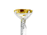 White gold Pear Cut Yellow Sapphire Engagement Ring with Side Stone Accents and Four-Prong Setting_77