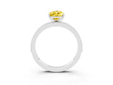 White gold Pear Cut Yellow Sapphire Milgrain Pavé Engagement Ring with Four-Prong Setting_27
