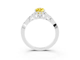 White gold Pear Cut Yellow Sapphire Solitaire Celtic Knot Ring with Four-Prong Setting_39