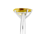 White gold Pear Cut Yellow Sapphire Solitaire Engagement Ring with Cathedral Setting and Four-Prong Mount_101