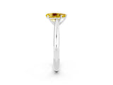 White gold Pear Cut Yellow Sapphire Solitaire Engagement Ring with Cathedral Setting and Four-Prong Mount_26