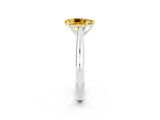 White gold Pear Cut Yellow Sapphire Solitaire Engagement Ring with Cathedral Setting and Four-Prong Mount_98
