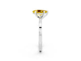 White gold Pear Cut Yellow Sapphire Solitaire Engagement Ring with Classic Band and Four-Prong Setting_50