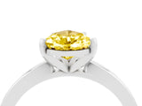 White gold Pear Cut Yellow Sapphire Solitaire Engagement Ring with Classic Band and Four-Prong Setting_52