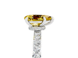 White gold Pear Cut Yellow Sapphire Solitaire Engagement Ring with Pavé Band and Four-Prong Setting_41
