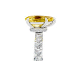 White gold Pear Cut Yellow Sapphire Solitaire Engagement Ring with Pavé Band and Four-Prong Setting_53