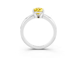 White gold Pear Cut Yellow Sapphire Solitaire Engagement Ring with Round Band and Four-Prong Setting_51