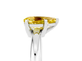 White gold Pear Cut Yellow Sapphire Solitaire Engagement Ring with Round Band and Four-Prong Setting_53