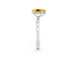 White gold Pear Cut Yellow Sapphire Solitaire Ring with Thin Band and Four-Prong Setting_38