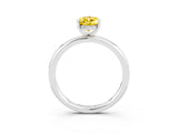 White gold Pear Cut Yellow Sapphire Solitaire Ring with Thin Band and Four-Prong Setting_39