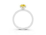 White gold Pear Cut Yellow Sapphire Solitaire Ring with Thin Band and Prong Setting_39
