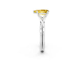 White gold Pear Cut Yellow Sapphire Solitaire Twist Band Prong Setting Ring_86