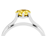 White gold Pear Cut Yellow Sapphire Solitaire Twist Band Prong Setting Ring_88