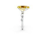 White gold Pear Cut Yellow Sapphire Solitaire Twisted Band with Round  Accents and Prong Setting_14
