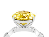 White gold Pear Cut Yellow Sapphire Solitaire Twisted Band with Round  Accents and Prong Setting_16