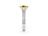 White gold Pear Cut Yellow Sapphire Split Shank Engagement Ring with Pavé Band_26