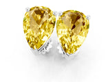 White gold Pear Cut Yellow Sapphire Stud Earrings_31