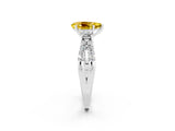 White gold Pear Cut Yellow Sapphire Three-Stone Ring with Pavé Split Shank and Four-Prong Setting_38