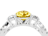 White gold Pear Cut Yellow Sapphire Three-Stone Ring with Pavé Split Shank and Four-Prong Setting_40