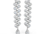 White gold Pear Diamond Cascading Leaf Drop Earrings_20
