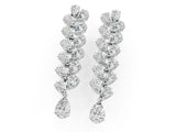 White gold Pear Diamond Cascading Leaf Drop Earrings_21