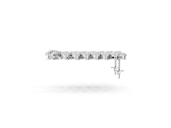 Platinum Pear Diamond Cascading Leaf Drop Earrings