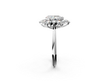 White gold Pear Diamond Cluster Halo Ring with Solitaire Band and Four-Prong Setting_22