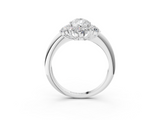 White gold Pear Diamond Cluster Halo Ring with Solitaire Band and Four-Prong Setting_23