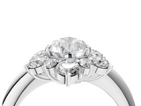 White gold Pear Diamond Cluster Halo Ring with Solitaire Band and Four-Prong Setting_24