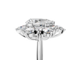 White gold Pear Diamond Cluster Halo Ring with Solitaire Band and Four-Prong Setting_25