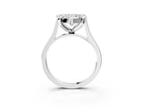 White gold Pear Diamond Cluster Halo Solitaire with Four-Prong Setting_79