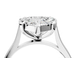 White gold Pear Diamond Cluster Halo Solitaire with Four-Prong Setting_81