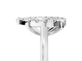 White gold Pear Diamond Cluster Halo Solitaire with Four-Prong Setting_81